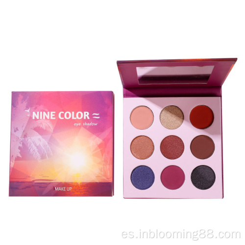 9 sombra maquillaje de ojo pigmentado paleta de sombras de ojos mate